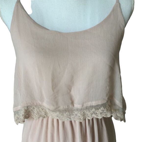 Marianne Womens Juniors Summer Flounce Sleeveless Dress Size M Dusty Pink New - Picture 3 of 4
